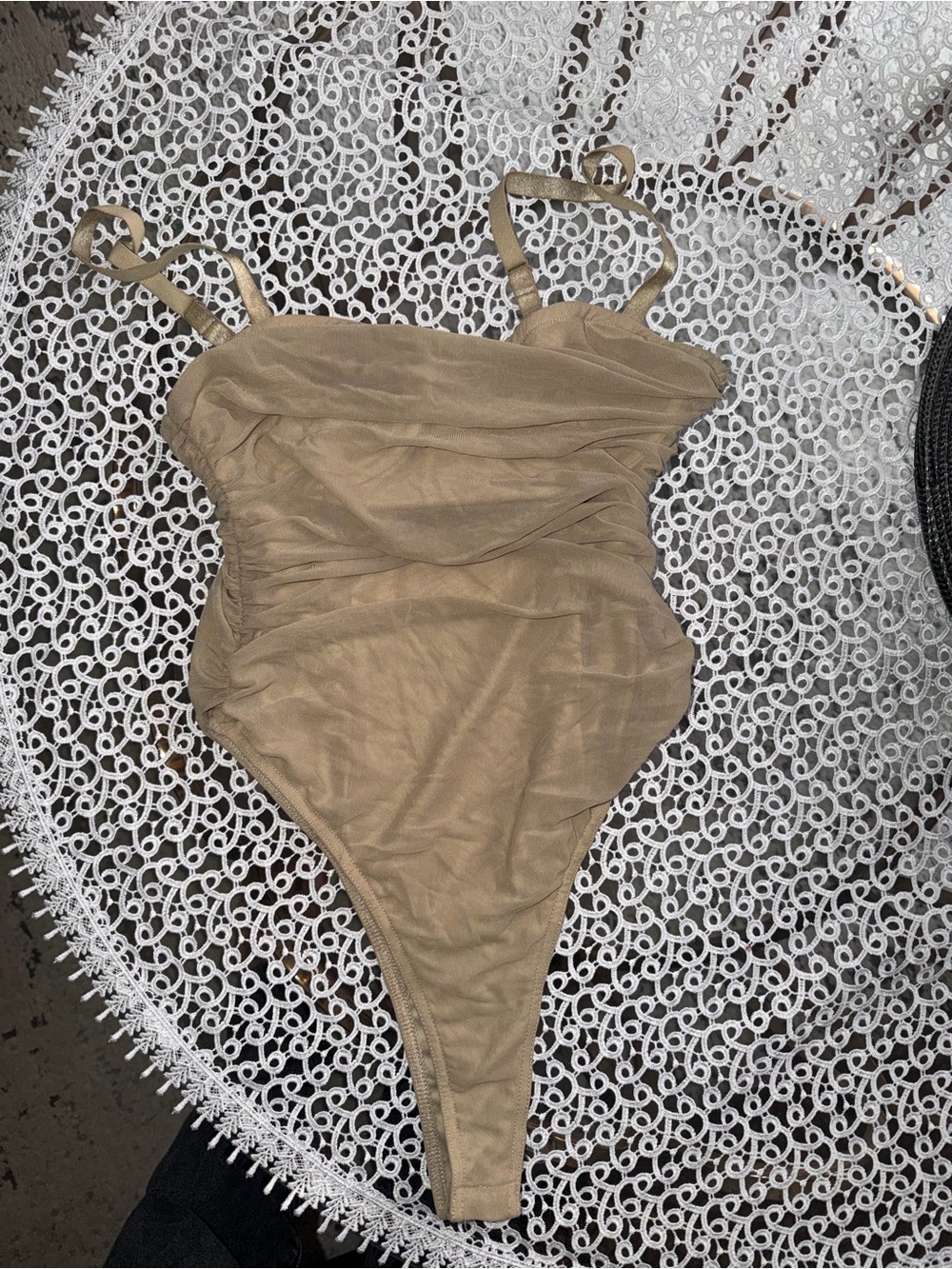 Fashionova Tan bodysuit with built in cups